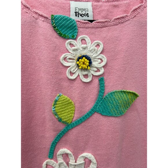 Emma Tricot Pink Sleeveless Top With Floral Embroidery - Picture 4 of 8